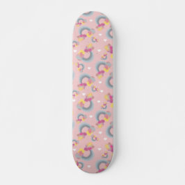 Omgekeerde regenboog- roze skateboard