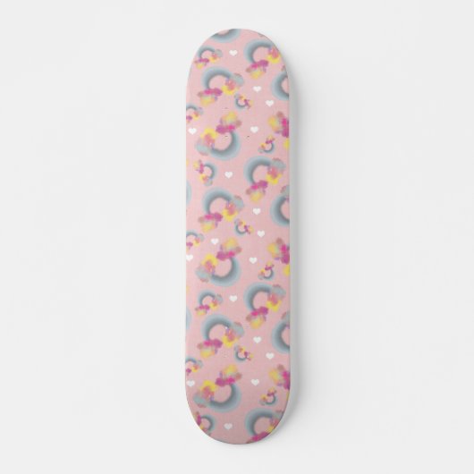 Omgekeerde regenboog- roze skateboard (Voorkant)