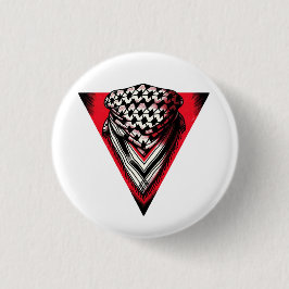 Omgekeerde rode driehoek keffiyeh ronde button 3,2 cm