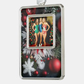 Omgekeerde versiering verzilverd kader ornament (Links)