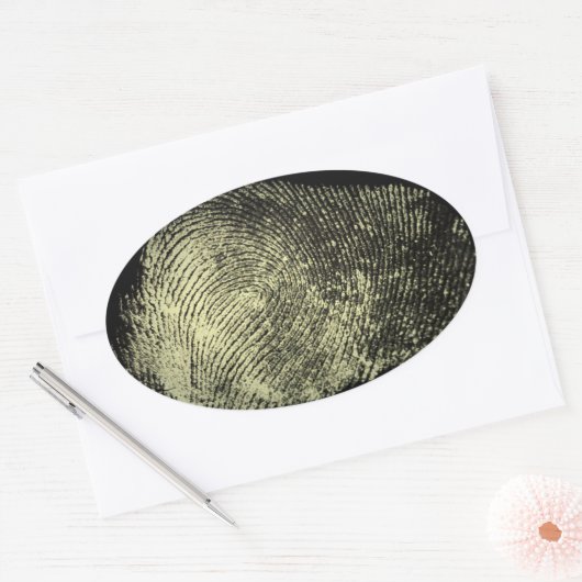 Omgekeerde vingerafdruk ovale sticker (Envelop)
