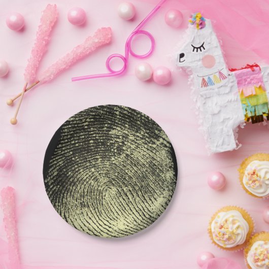 Omgekeerde vingerafdruk papieren bordje (Feest)