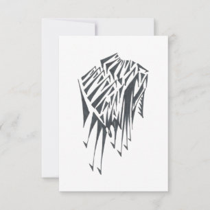 Omgekeerde Zwarte Witte Abstracte Stam Tattoeage K Bedankkaart