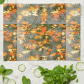 omgevallen herfstbladeren in regen theedoek (Gevouwen)