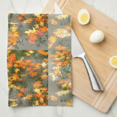 omgevallen herfstbladeren in regen theedoek (Quarter Fold)