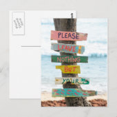 Omgeving laat alleen voetstappen Barbados Briefkaart (Voorkant / Achterkant)