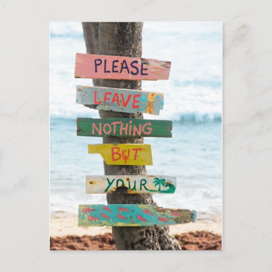 Omgeving laat alleen voetstappen Barbados Briefkaart (Voorkant)