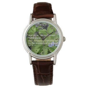 Omgevormde Romeinen 12:2 Christelijke Bijbel Flora Horloge