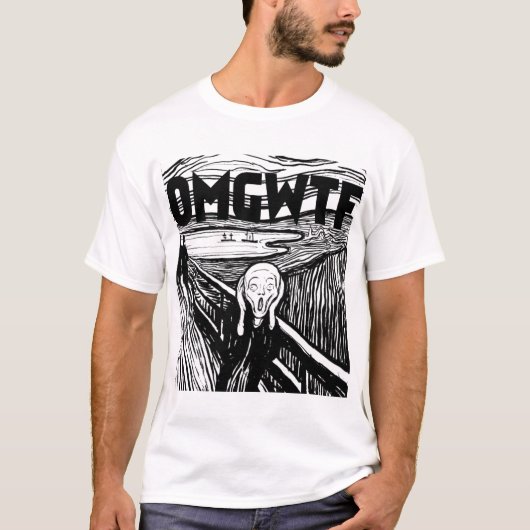 OMGWTF Scream b/w T-shirt (Voorkant)