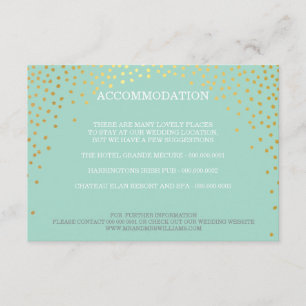 OMHEINING chic rustiek mini goud confetti mint Informatiekaartje