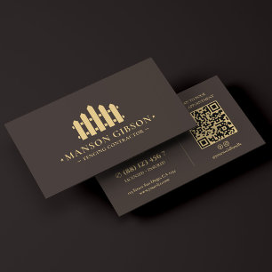 Omheining Contractor Hek Logo Espresso Modern QR Visitekaartje