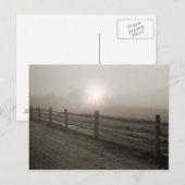 Omheining en Sunburst Through Fog bij Sharon Briefkaart (Voorkant / Achterkant)