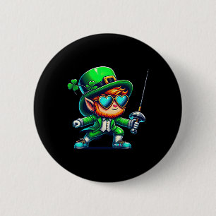 Omheining Kabouter Kinderen Mannen Vrouwen St Patr Ronde Button 5,7 Cm