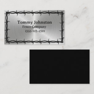 Omheining met barbaarse draad erop visitekaartje