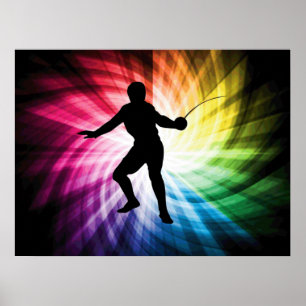 Omheining Silhouette; Spectrum Poster