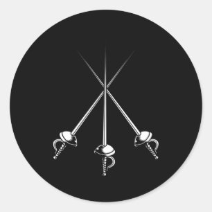 Omheining Sports Epee Sword Fencer Fighting Fencin Ronde Sticker