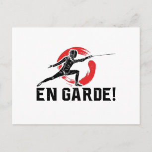 Omheining Sports Fencer Foil en Garde Gifts Briefkaart