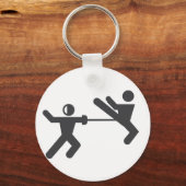Omheining tegen taekwondo-sleutelhanger sleutelhanger (Voorkant)