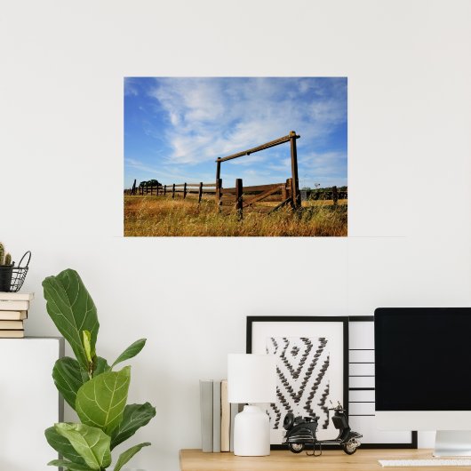 Omheiningen in het veld poster (Thuiskantoor)