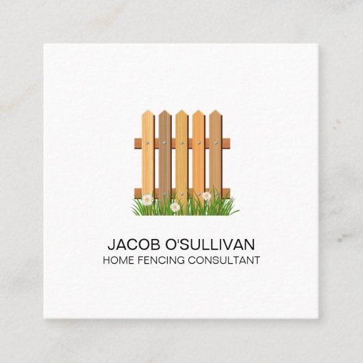 omheiningsbeveiliging vierkante visitekaartje (Voorkant)