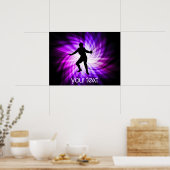 Omheiningssilhouet; paars poster (Keuken)