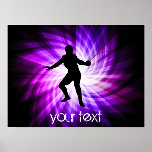 Omheiningssilhouet; paars poster (Voorkant)