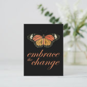 Omhels de Verandering - Oranje Butterfly Briefkaart (Staand voorkant)