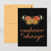 Omhels de Verandering - Oranje Butterfly Briefkaart (Voorkant / Achterkant)