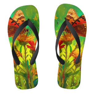 Omhels Diversiteit - Vlinder en Wilde Bloemen Teenslippers