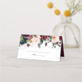 Omhels Florals bruiloft | Bourgondisch marineblauw (Voorkant)