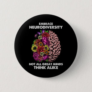 Omhels neurodiversiteit Autisme Bewustzijn ADHD Sn Ronde Button 5,7 Cm