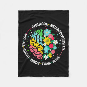 Omhels neurodiversiteit Brain Autism Awareness ADH Fleece Deken