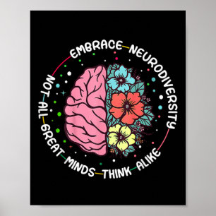 Omhels neurodiversiteit Brain Autism Awareness ADH Poster