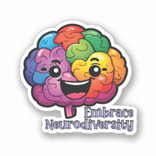 Omhels neurodiversiteit Neurodiverent bewustzijn Sticker