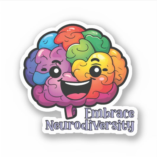 Omhels neurodiversiteit | Neurodiverent bewustzijn Sticker (Voorkant)