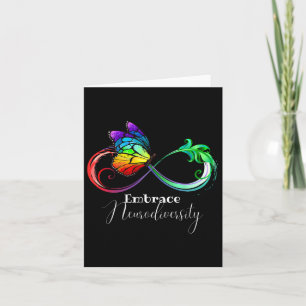Omhels Neurodiversity Rainbow Infinity Butterfly Kaart
