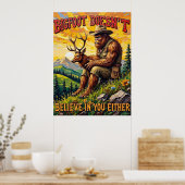 Omhelzing van de zonsondergang: Sasquatch en de za Poster (Keuken)