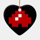Omhoog 8-bits Pixel Heart Keramisch Ornament (Achterkant)