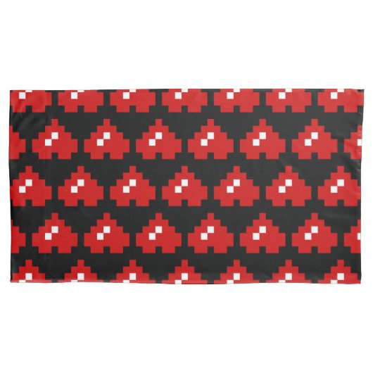Omhoog 8-bits Pixel Heart Kussensloop (Voorkant-Links)