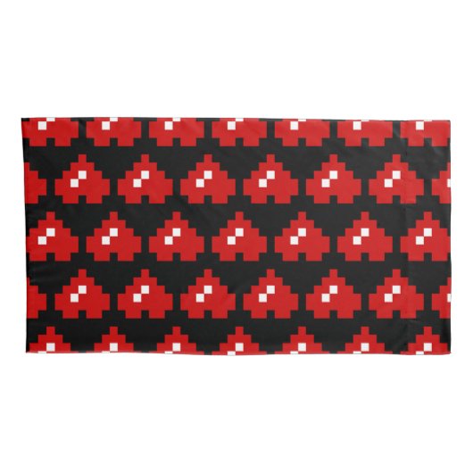 Omhoog 8-bits Pixel Heart Kussensloop (Achterkant-Rechts)