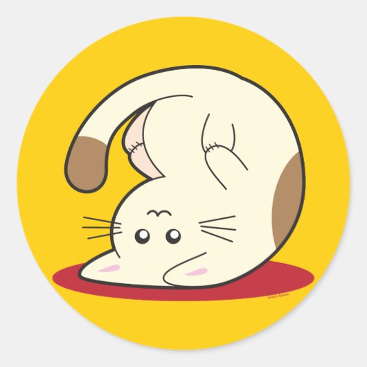 Omhoog Cat Ronde Sticker (Voorkant)