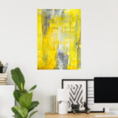 "Omhoog en omlaag" Grijs en Geel Abstract Poster v (Thuiskantoor)