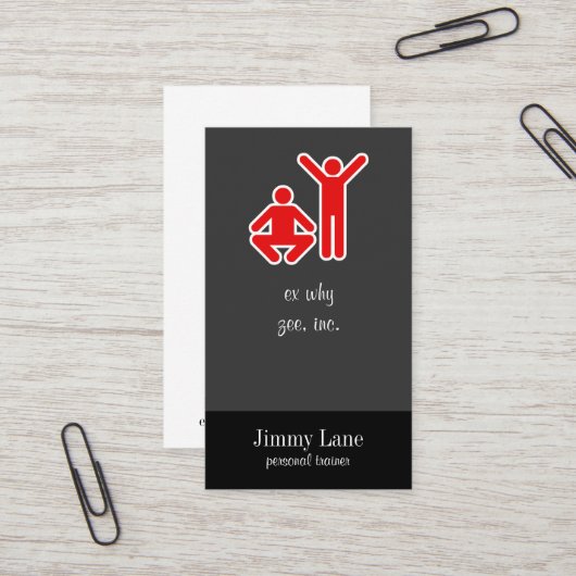 Omhoog en omlaag visitekaartje (Voorkant / Achterkant in situ)