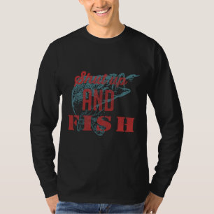 Omhoog en vissen t-shirt