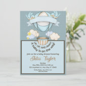 omhoog en weg baby shower UITNODIGING (Staand voorkant)