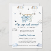 Omhoog en weg | grillig Baby shower met heteluchtb Kaart (Voorkant)