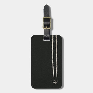 Omhoog in het luchtgedeelte van het vliegtuig met  bagagelabel