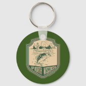 Omhoog Noord Wisconsin Vist Badge Sleutelhanger (Voorkant)