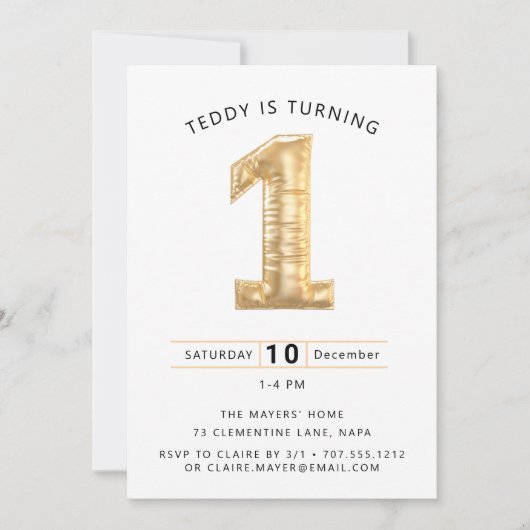 Omhoog, omhoog en weg! Ballon-thema 1e verjaardag Kaart (Voorkant)