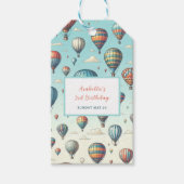 Omhoog, omhoog en weg! Waanzinnige heteluchtballon Cadeaulabel (Voorkant)